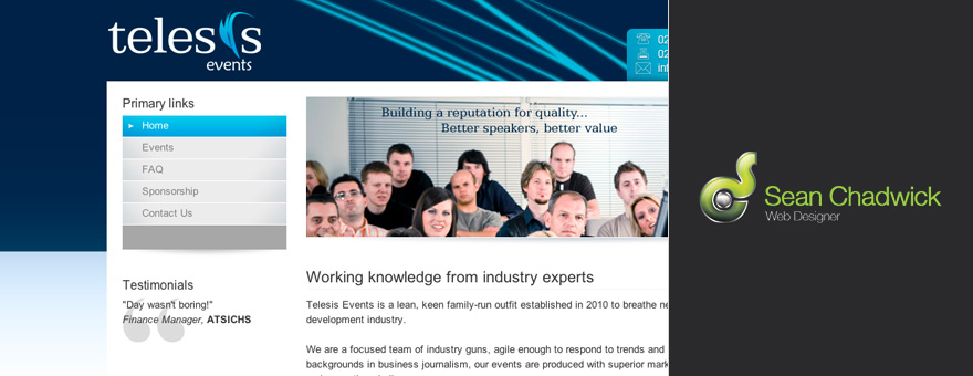 Telesis Events. WebSite